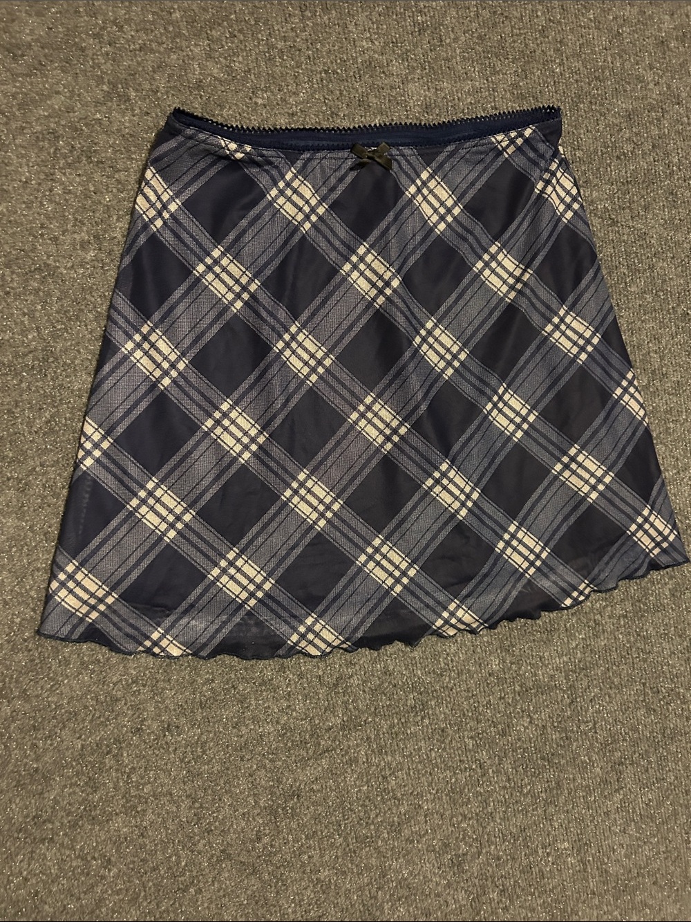Cider Navy and Cream Plaid A-Line Skirt